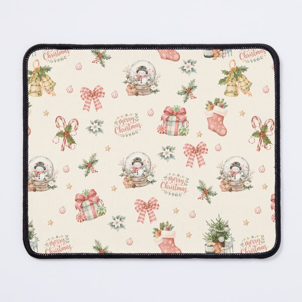 Item preview, Pastel Christmas Snow Globes, Bows & Gifts – Whimsical Holiday Pattern designed and sold by PaperyAndInk.