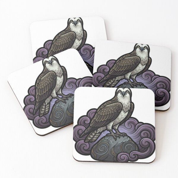 Item preview, Mystic Outlands — Osprey at a Loch Stone with a Solid Water Curl designed and sold by IllumeInk.