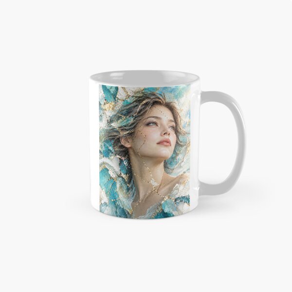 Item preview, Kintsugi Dreams - Ethereal Japanese Portrait in Teal and Gold designed and sold by KINTSUGI-LUMI.