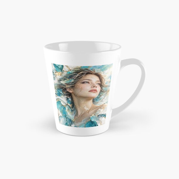 Item preview, Kintsugi Dreams - Ethereal Japanese Portrait in Teal and Gold designed and sold by KINTSUGI-LUMI.