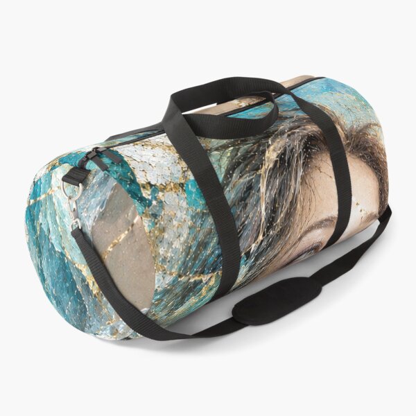 Item preview, Kintsugi Dreams - Ethereal Japanese Portrait in Teal and Gold designed and sold by KINTSUGI-LUMI.