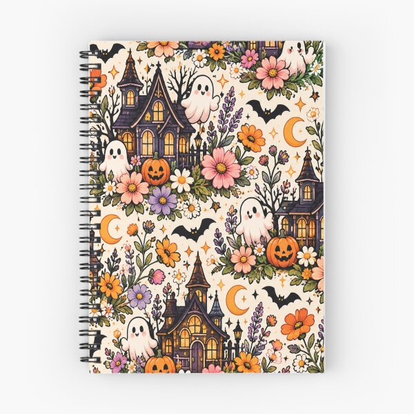 Item preview, Haunted House Wildflower Pattern – Cute Spooky Halloween Cottagecore designed and sold by RJACreative.