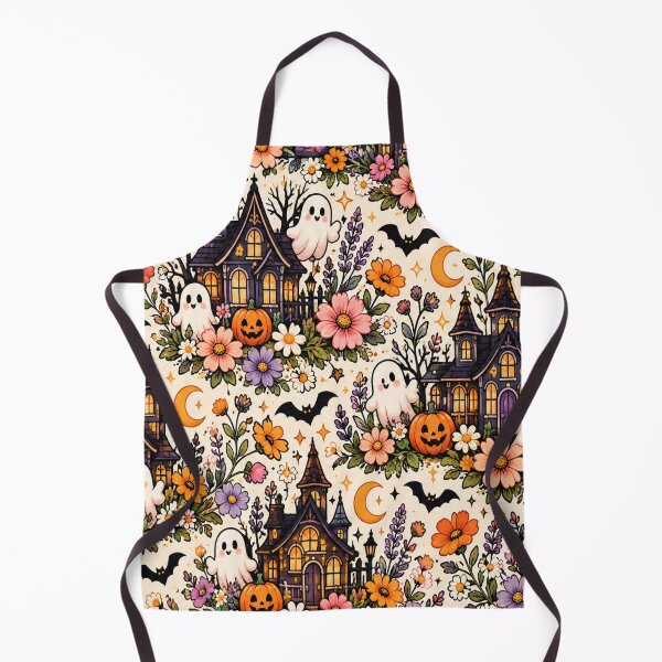 Item preview, Haunted House Wildflower Pattern – Cute Spooky Halloween Cottagecore designed and sold by RJACreative.