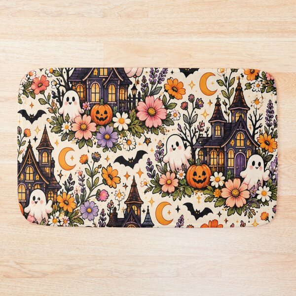 Item preview, Haunted House Wildflower Pattern – Cute Spooky Halloween Cottagecore designed and sold by RJACreative.
