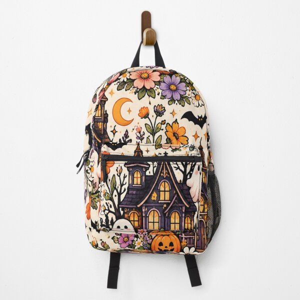 Item preview, Haunted House Wildflower Pattern – Cute Spooky Halloween Cottagecore designed and sold by RJACreative.