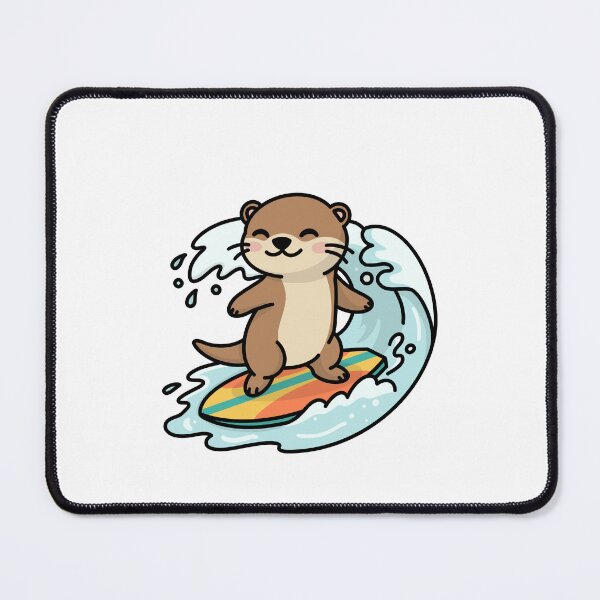 Item preview, Otter Surfing Wave Ocean Beach Surfer Animal Lover designed and sold by NeedForParks.
