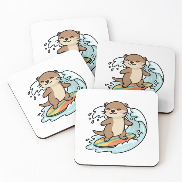 Item preview, Otter Surfing Wave Ocean Beach Surfer Animal Lover designed and sold by NeedForParks.