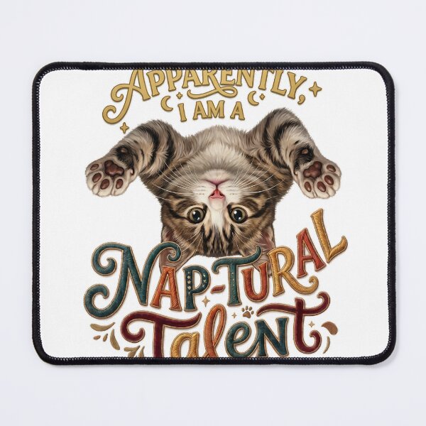 Item preview, Apparently I Am A Nap-tural Talent - Upside Down Funny Cat designed and sold by MeliMedO Art.