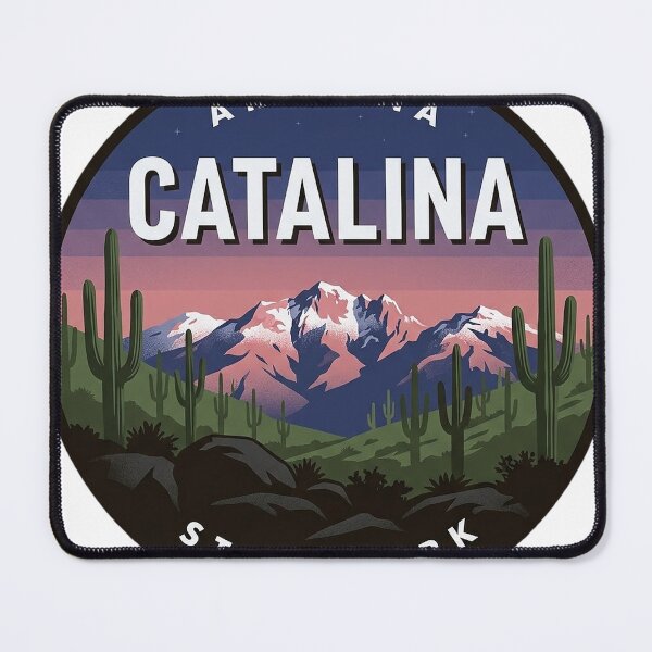 Item preview, Catalina State Park Arizona Winter Dusk Saguaro Badge Sticker designed and sold by DetourDgn.