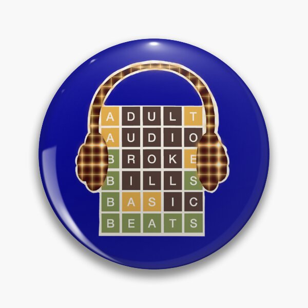 Item preview, Wordle Game Music Headphones Grid designed and sold by rsimsshop.