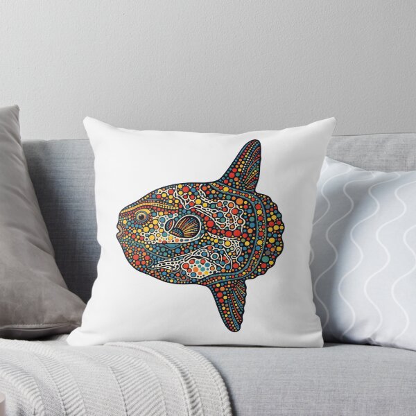 Aperçu de l'œuvre Illustration pointilliste de poisson-lune nageant créée et vendue par Museum Of Non-Existing Art.