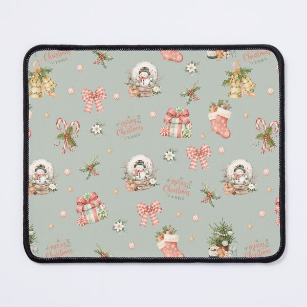 Item preview, Pastel Christmas Snow Globes, Bows & Gifts – Whimsical Holiday Pattern designed and sold by PaperyAndInk.