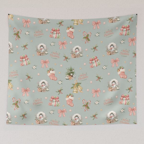 Item preview, Pastel Christmas Snow Globes, Bows & Gifts – Whimsical Holiday Pattern designed and sold by PaperyAndInk.