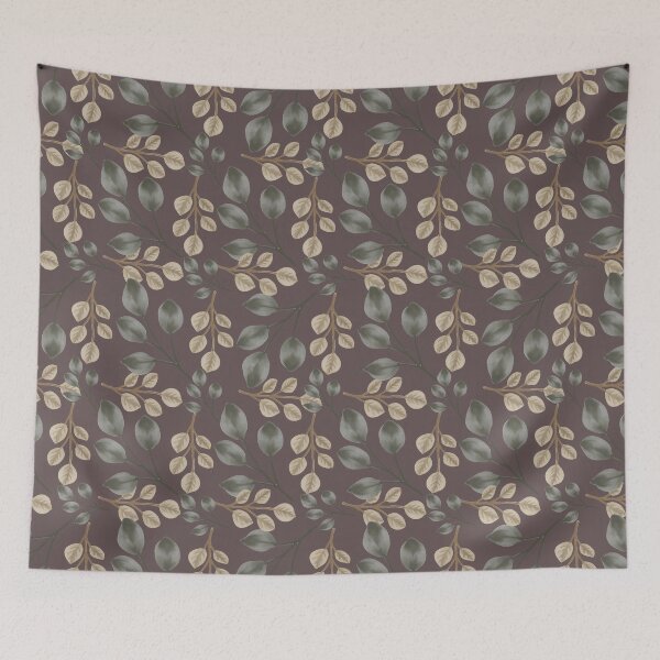 Item preview, Botanical Foliage Brown Dusty Mauve Seamless Pattern Art designed and sold by ​Jyoti Digital Artist.