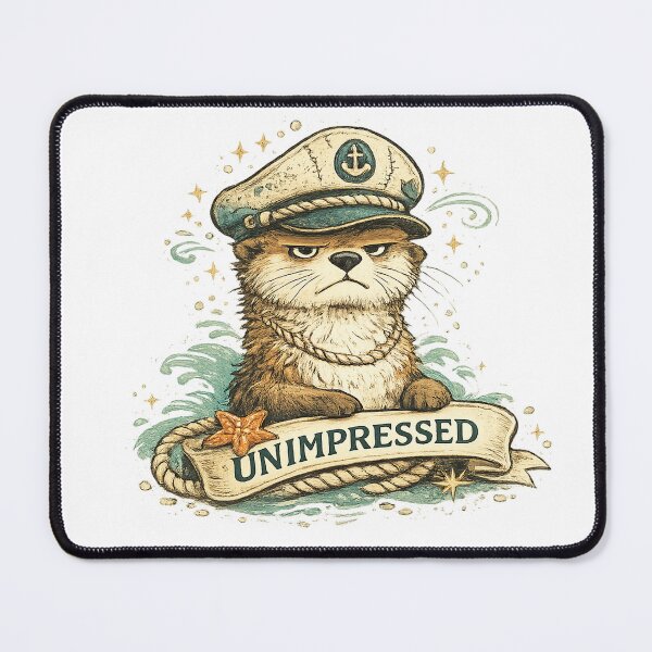 Item preview, Unimpressed Otter Captain Funny Nautical Sea Otter Humor Art designed and sold by inkoutninja.