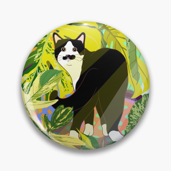 Item preview, A Mustache Tuxedo Cat’s Secret Foliage Corner designed and sold by pepinugroho.