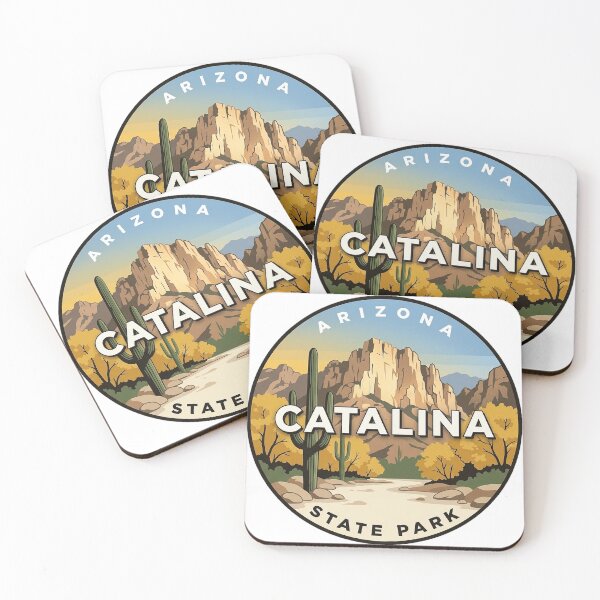 Item preview, Catalina State Park Arizona Pusch Ridge Saguaro Badge Sticker designed and sold by DetourDgn.