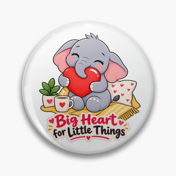 Item preview, Big Heart for Little Things – Cute Baby Elephant Love Illustration designed and sold by thesmilngnature.