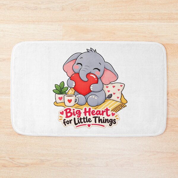 Item preview, Big Heart for Little Things – Cute Baby Elephant Love Illustration designed and sold by thesmilngnature.