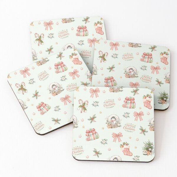 Item preview, Pastel Christmas Snow Globes, Bows & Gifts – Whimsical Holiday Pattern designed and sold by PaperyAndInk.
