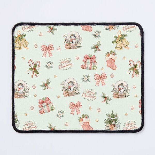 Item preview, Pastel Christmas Snow Globes, Bows & Gifts – Whimsical Holiday Pattern designed and sold by PaperyAndInk.