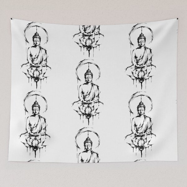Item preview, Mediating Buddha abstract paint designed and sold by Roysdisturbia.