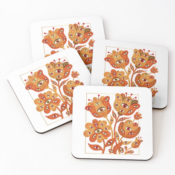 Item preview, Flowers with Eyes Pointillism Illustration designed and sold by Museum Of Non-Existing Art.
