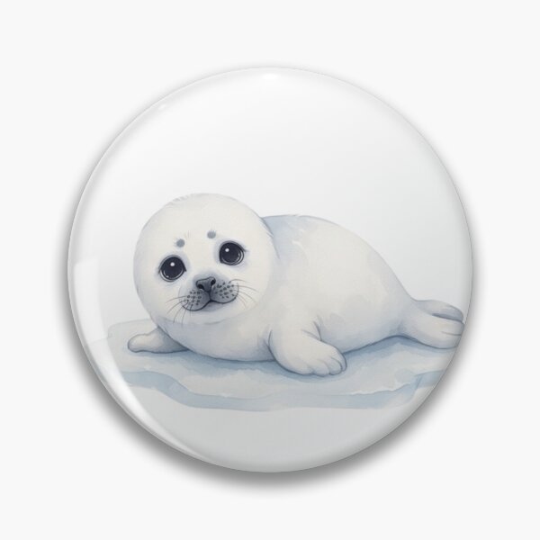 Item preview, Adorable Arctic White Seal Pup Watercolour Illustration designed and sold by made by Golightly x.