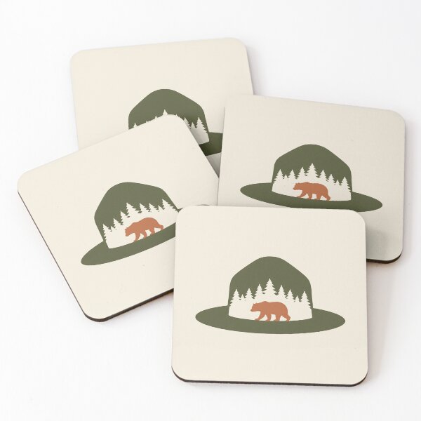 Item preview, Park Ranger Hat Bear Pine Forest Wilderness Minimalist designed and sold by SplashTastic.