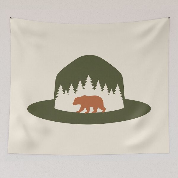 Item preview, Park Ranger Hat Bear Pine Forest Wilderness Minimalist designed and sold by SplashTastic.
