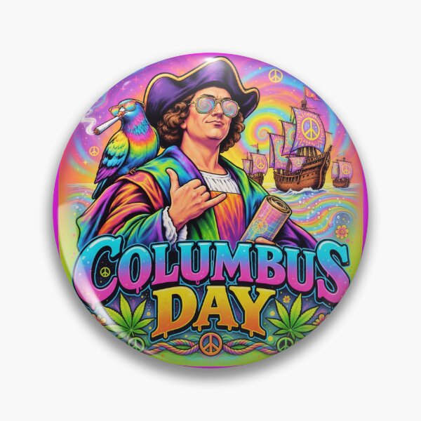 Item preview, Psychedelic Columbus Day Groovy Shaka Pirate designed and sold by Nela-&-Lena.