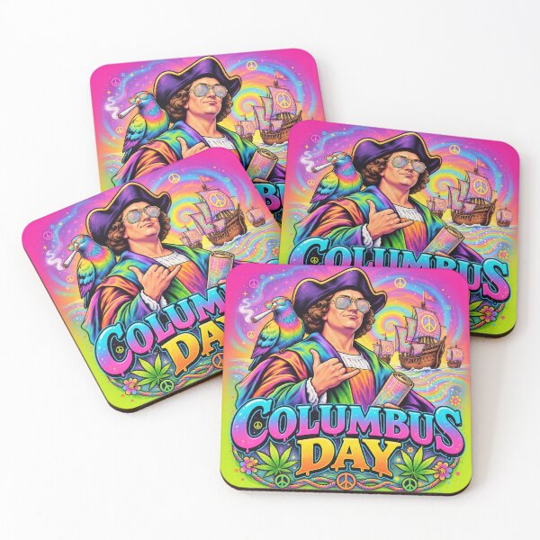 Item preview, Psychedelic Columbus Day Groovy Shaka Pirate designed and sold by Nela-&-Lena.