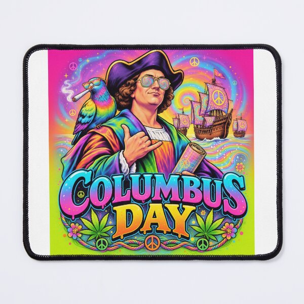 Item preview, Psychedelic Columbus Day Groovy Shaka Pirate designed and sold by Nela-&-Lena.