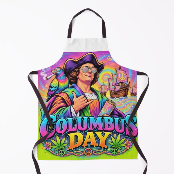 Item preview, Psychedelic Columbus Day Groovy Shaka Pirate designed and sold by Nela-&-Lena.