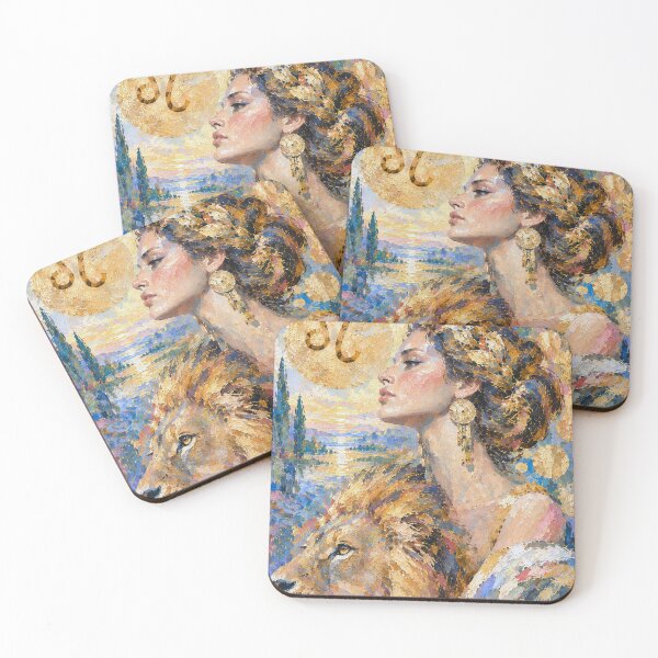 Item preview, Leo Zodiac Lion Painting – Astrology & Celestial Art designed and sold by GalleryKauffeld.