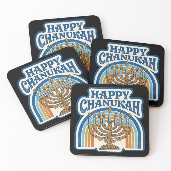 Item preview, Happy Chanukah — Retro 70s Groovy Hanukkah Menorah designed and sold by TheCalmEdit.