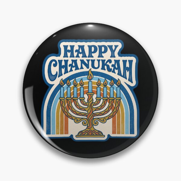 Item preview, Happy Chanukah — Retro 70s Groovy Hanukkah Menorah designed and sold by TheCalmEdit.