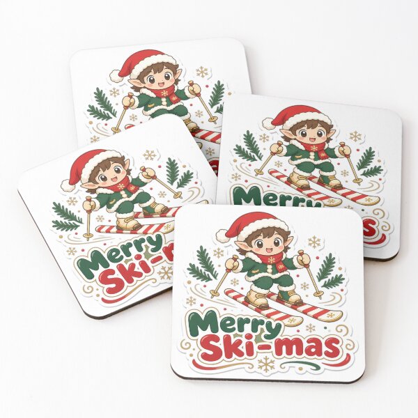 Item preview, Skier Christmas Merry Ski-mas Gift designed and sold by Soft Merch.