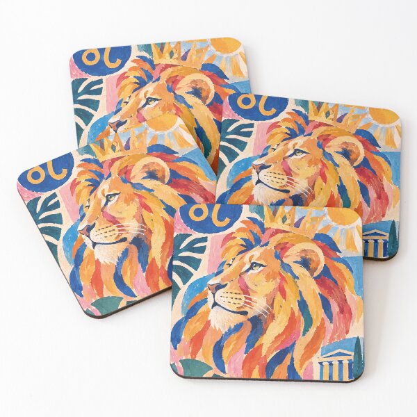 Item preview, Leo Zodiac Painting – Colourful Lion Astrology Artwork designed and sold by GalleryKauffeld.