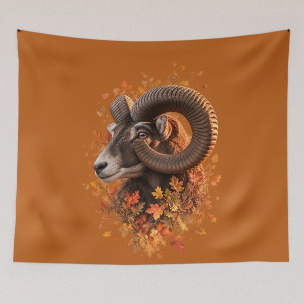 Item preview, Autumn Mouflon Ram with Oak Leaves designed and sold by Medve Photography & Design.