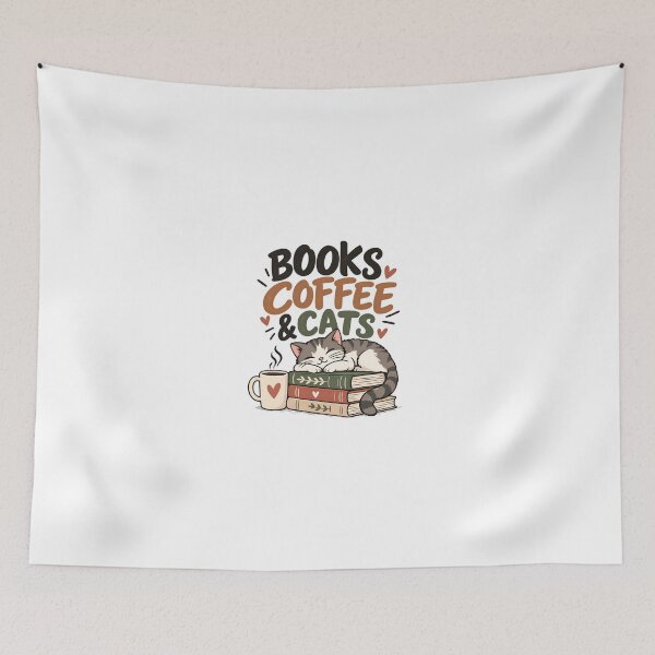 Item preview, Books Coffee & Cats – Cozy Book Lover Cat Design designed and sold by EcomGenius.