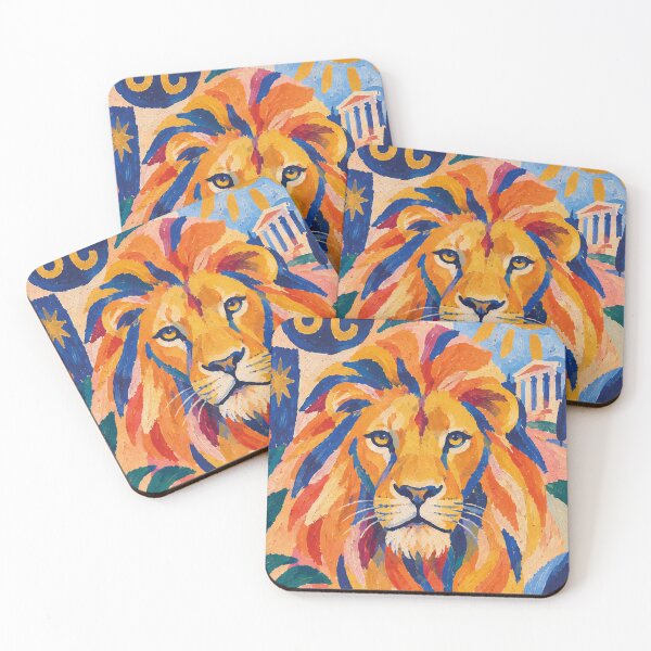 Item preview, Leo Zodiac Sign Painting – Colourful Astrology Artwork designed and sold by GalleryKauffeld.