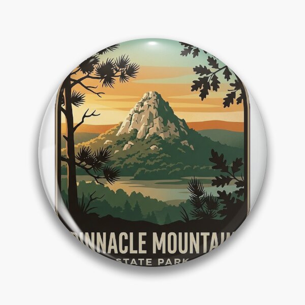Item preview, Pinnacle Mountain State Park Arkansas Vintage WPA Travel Badge Sticker designed and sold by DetourDgn.