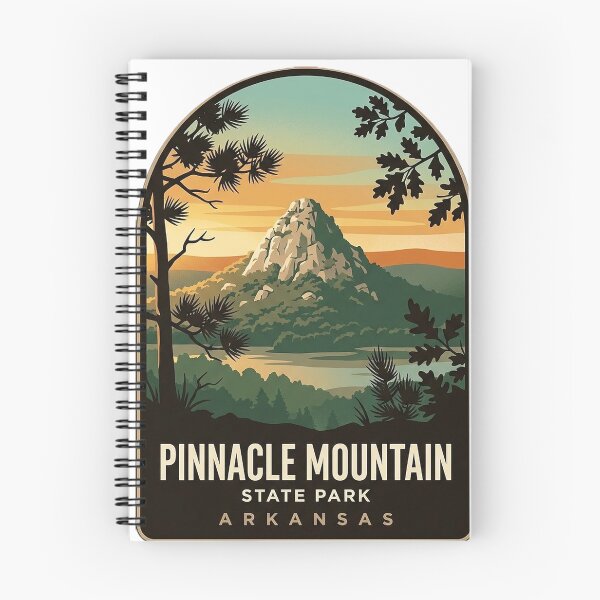 Item preview, Pinnacle Mountain State Park Arkansas Vintage WPA Travel Badge Sticker designed and sold by DetourDgn.