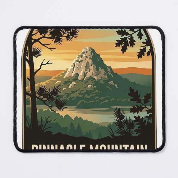 Item preview, Pinnacle Mountain State Park Arkansas Vintage WPA Travel Badge Sticker designed and sold by DetourDgn.