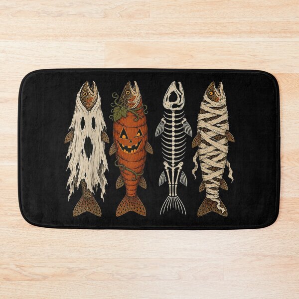 Item preview, Ghost Pumpkin Skeleton Mummy Trout Funny Halloween Fishing  designed and sold by Suzu Comena.