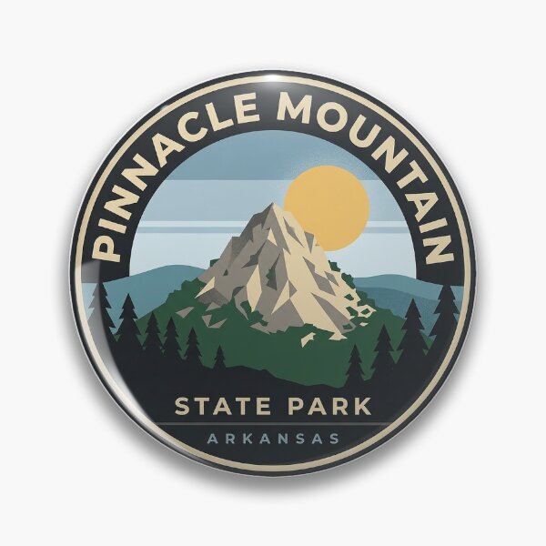 Item preview, Pinnacle Mountain Arkansas State Park Modern Retro Circle Sticker designed and sold by DetourDgn.