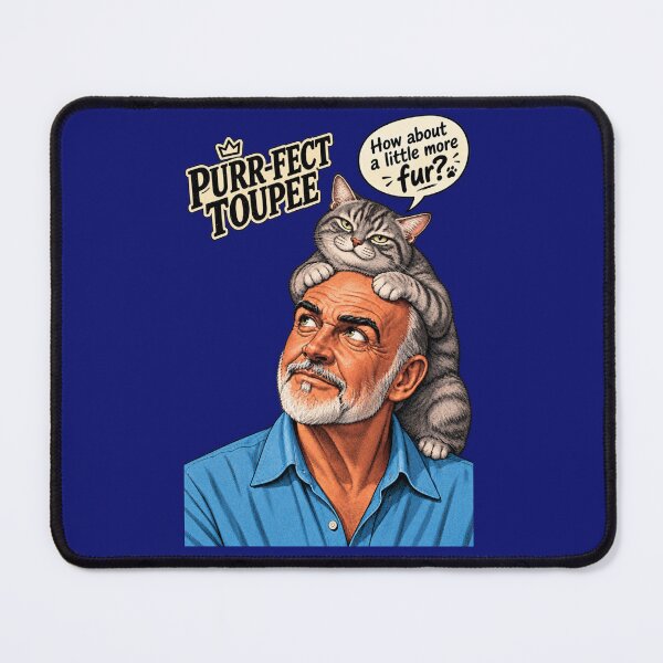 Item preview, Purr-fect Toupee - Funny Cat on Head Bald Man Humor Cat Lover Gift designed and sold by SammyMorry.