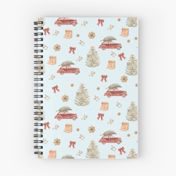 Item preview, Vintage Christmas Car & Tree – Retro Watercolor Holiday Pattern designed and sold by PaperyAndInk.