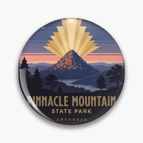 Item preview, Pinnacle Mountain State Park Art Deco Hexagon Sticker Arkansas designed and sold by DetourDgn.